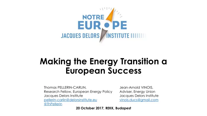 making the energy transition a
