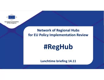 #RegHub Lunchtime briefing 14.11 Task Force on Subsidiarity, Proportionality and Doing Less More