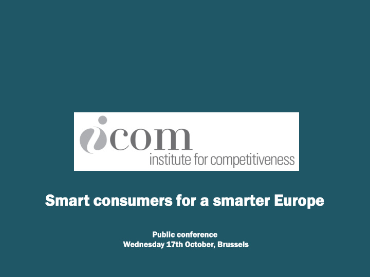 smart t consumer nsumers s for a sm smar arter r europe