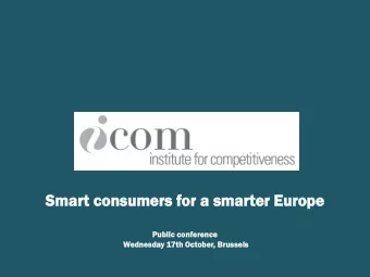 Smart  t consumer  nsumers  s for a sm  smar  arter  r Europe  rope  Public confe  ference  nce