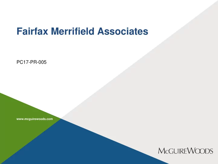 fairfax merrifield associates