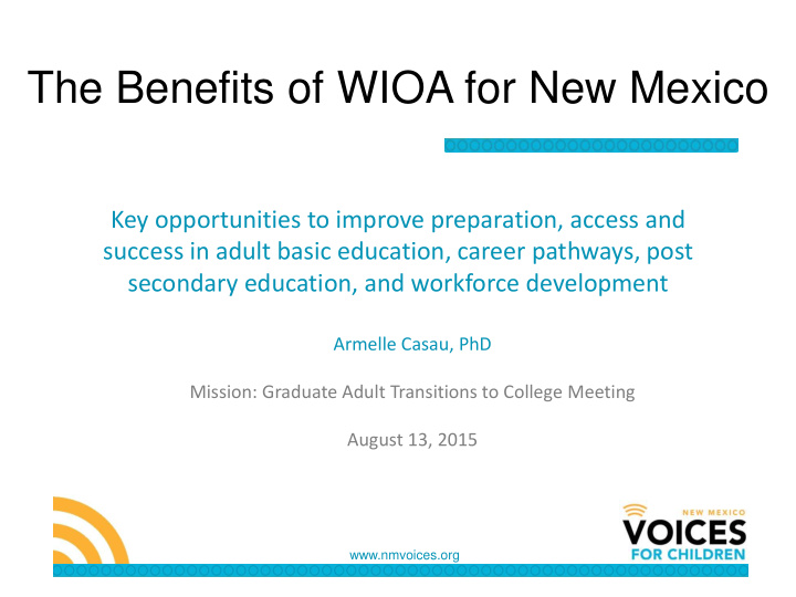 the benefits of wioa for new mexico