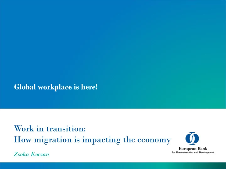 work in transition how migration is impacting the economy