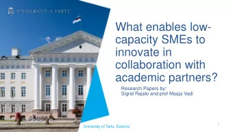 What enables low-  capacity SMEs to  innovate in  collaboration with  academic partners?  Research