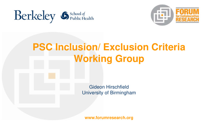 psc inclusion exclusion criteria working group