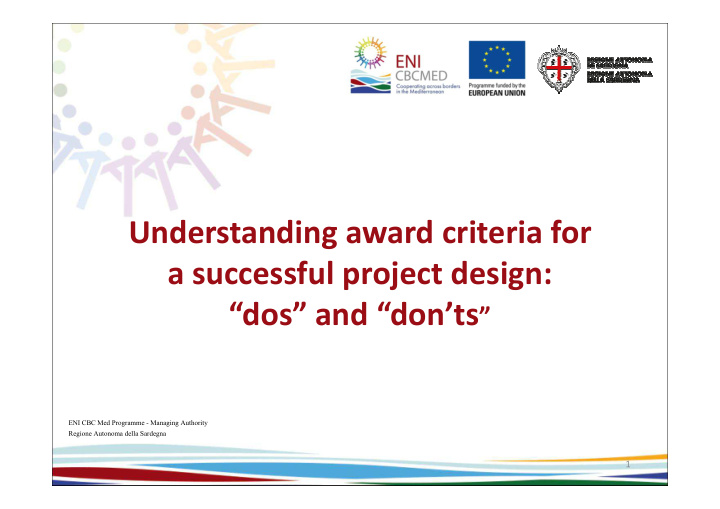 understanding award criteria for a successful project