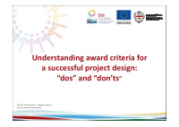 understanding award criteria for a successful project