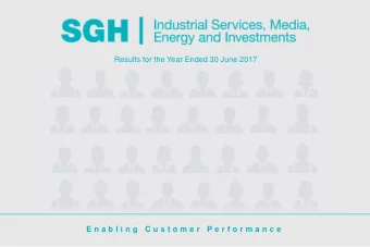 E n a b l i n g  C u s t o m e r  P e r f o r m a n c e  Group Overview | Disclaimer  Basis of