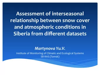 Assessment  of  interseasonal    relationship  between  snow  cover    and