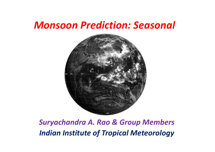 monsoon prediction seasonal