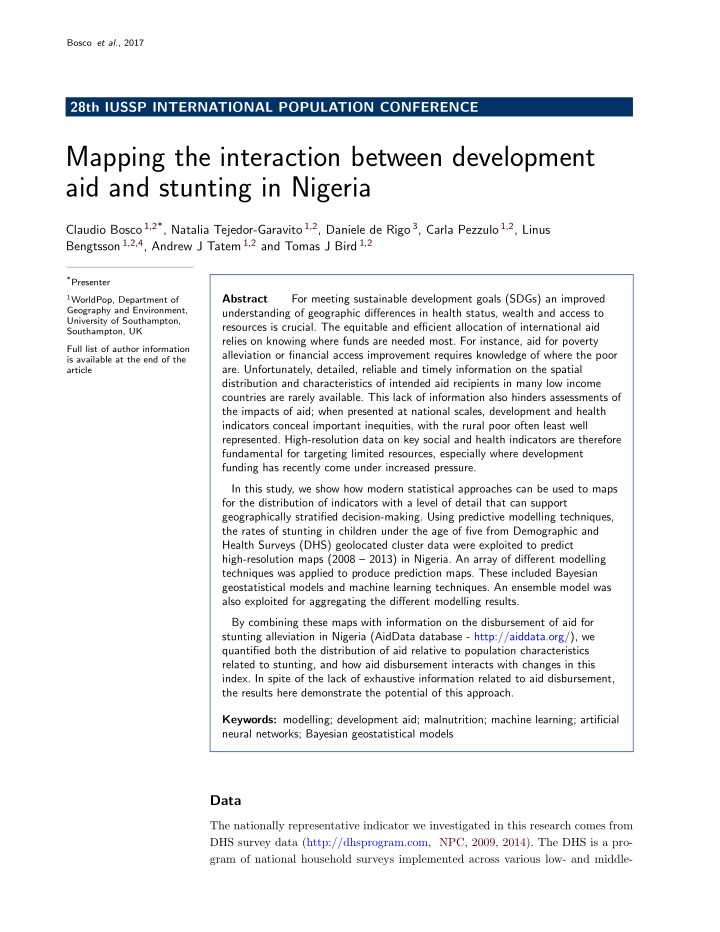 mapping the interaction between development aid and