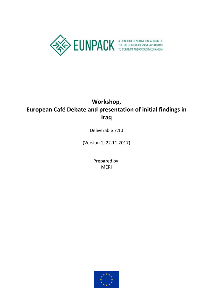 workshop european caf debate and presentation of initial