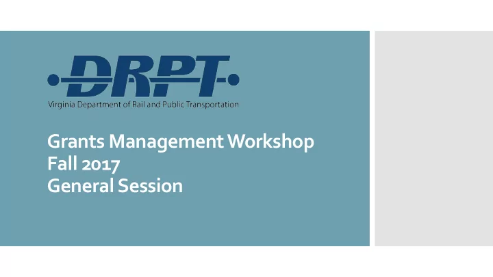 grants management workshop