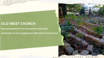 OLD WEST CHURCH  Recommendations for increasing community  awareness of and engagement with Urban