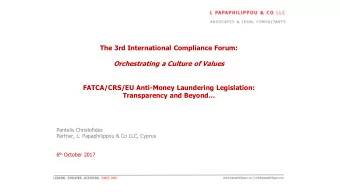Pantelis Christofides  Partner, L. Papaphilippou &amp; Co LLC, Cyprus 6 th October 2017