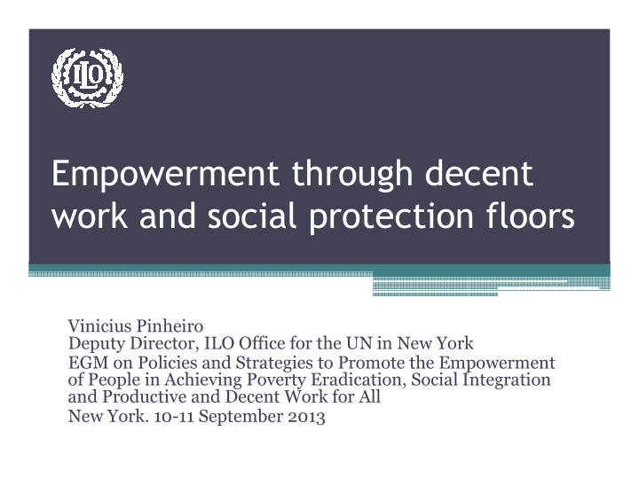 empowerment through decent work and social protection