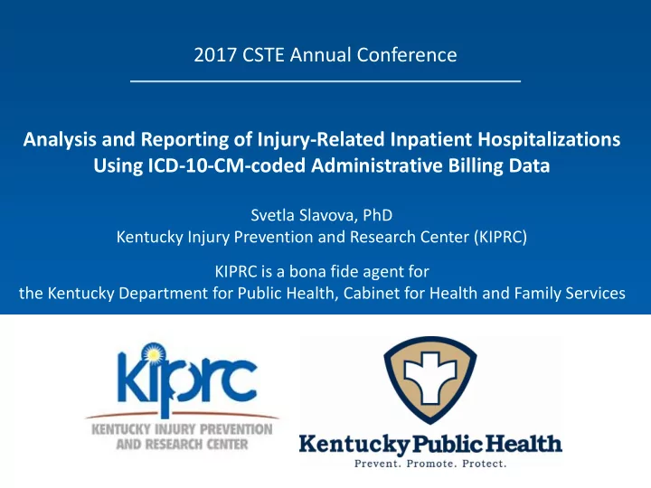 analysis and reporting of injury related inpatient