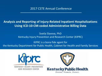 Analysis and Reporting of Injury-Related Inpatient Hospitalizations  Using ICD-10-CM-coded