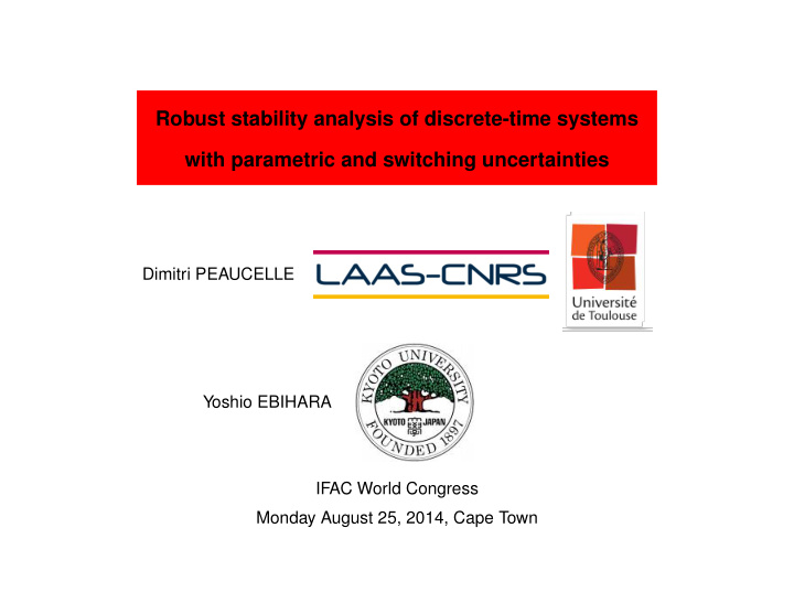 robust stability analysis of discrete time systems with