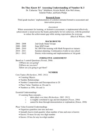 Do They Know It?  Assessing Understanding of Number K-3  Dr. Catharina Kay Middleton, Kristin