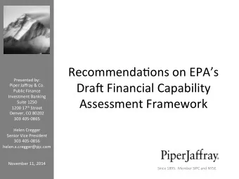 Recommenda)ons  on  EPAs    Presented  by:    Dra2  Financial  Capability