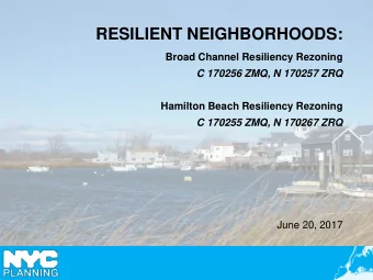 RESILIENT NEIGHBORHOODS:  Broad Channel Resiliency Rezoning  C 170256 ZMQ, N 170257 ZRQ  Hamilton