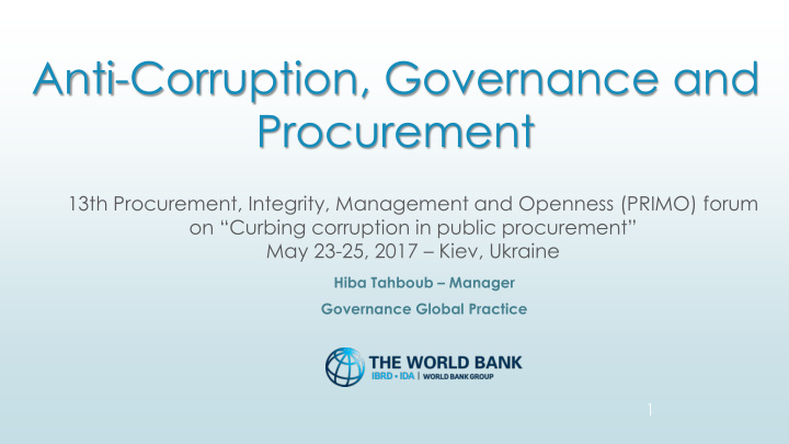 anti corruption governance and procurement