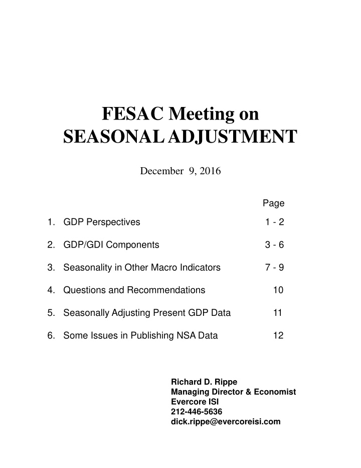 fesac meeting on seasonal adjustment