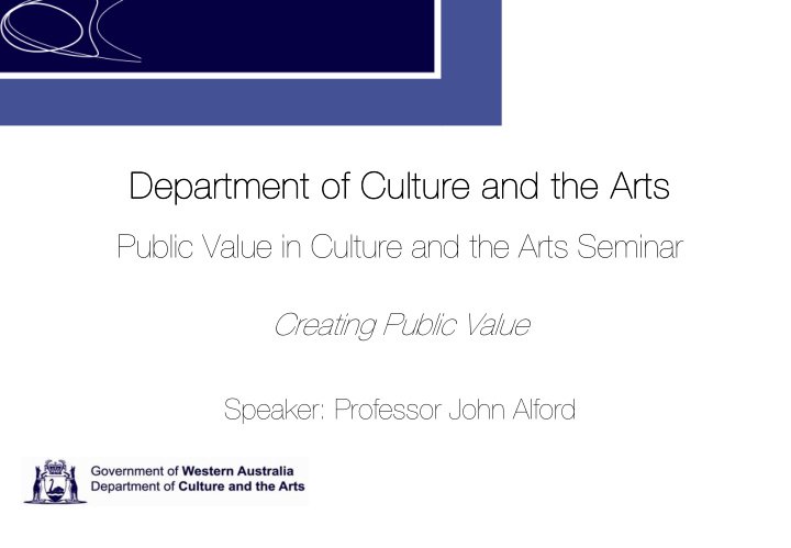 department of culture and the arts department of culture