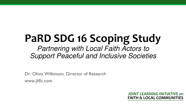 pard sdg 16 scoping study