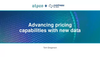 Advancing pricing  capabilities with new data  Tom Gregorson  Big Data  Empirical  measurement of