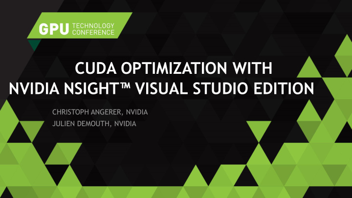 cuda optimization with