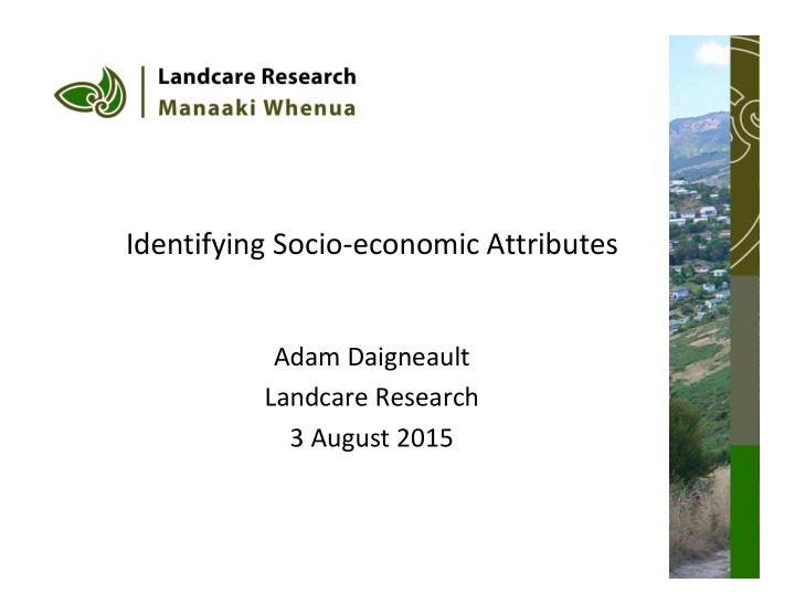 identifying socio economic attributes