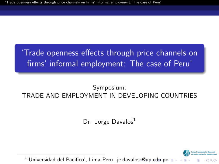 trade openness effects through price channels on firms