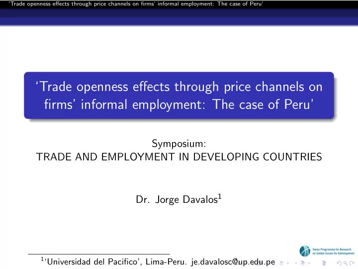 trade openness effects through price channels on firms