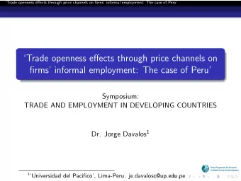Trade openness effects through price channels on  firms informal employment: The case of