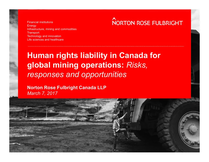 human rights liability in canada for global mining