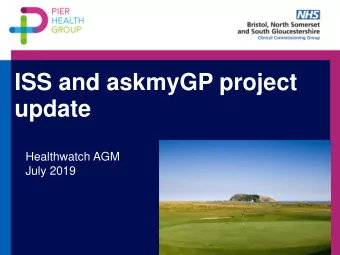 update  Healthwatch AGM  July 2019 Weston  Perfect Storm?  Inequality of health care