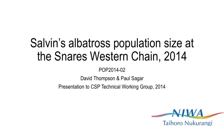 salvin s albatross population size at