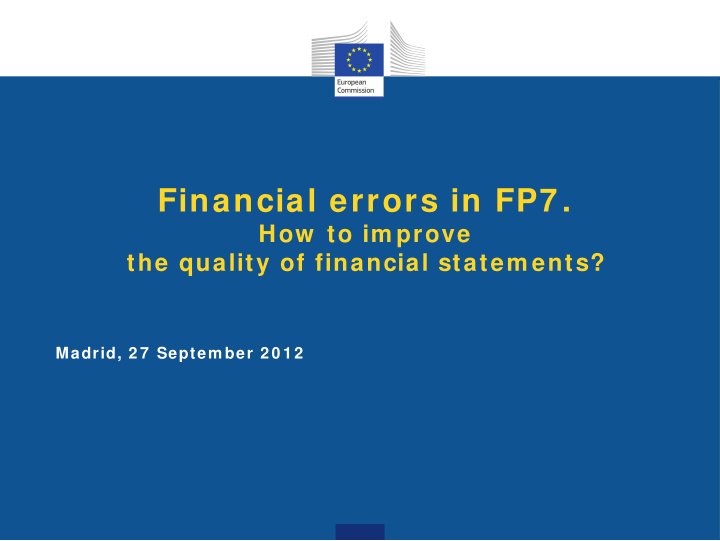 financial errors in fp7