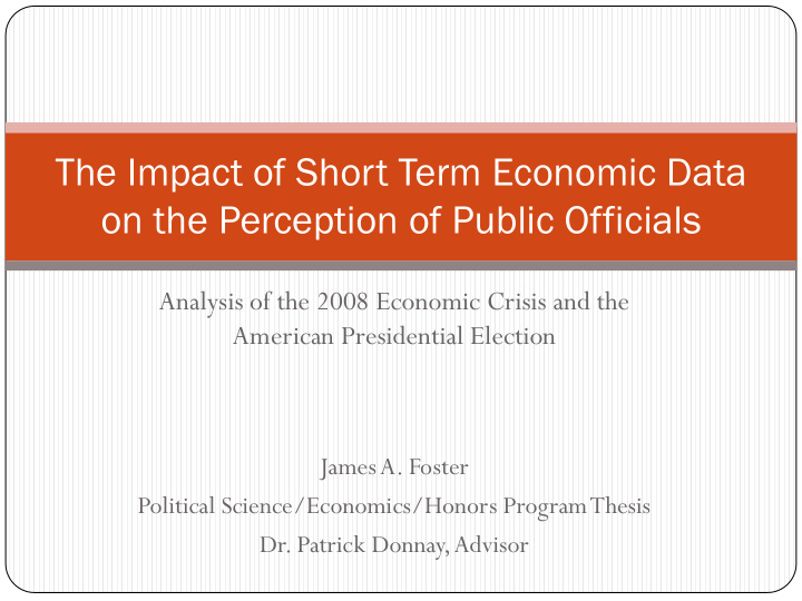 the impact of short term economic data on the perception