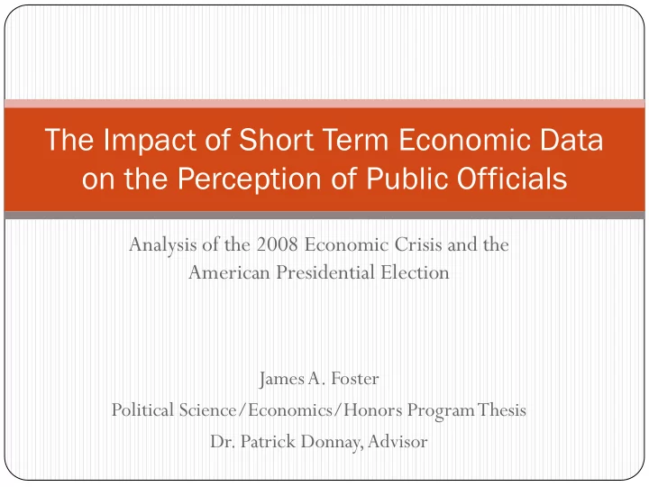 the impact of short term economic data on the perception