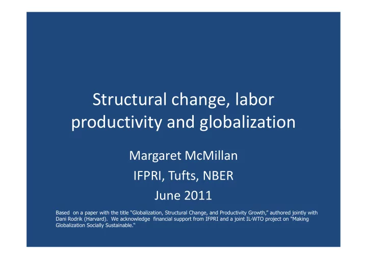 structural change labor productivity and globalization