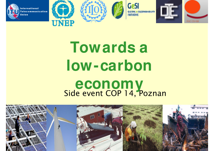 towards a low carbon economy