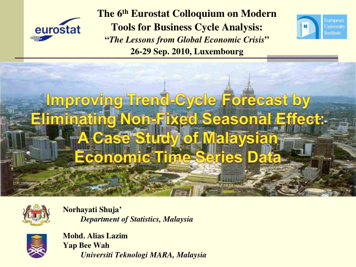 the 6 th eurostat colloquium on modern tools for business