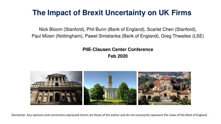 the impact of brexit uncertainty on uk firms