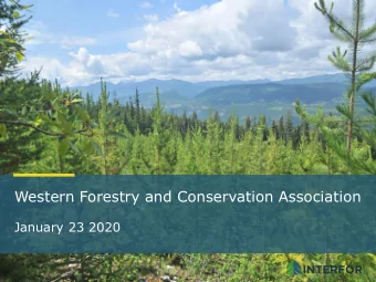 Western Forestry and Conservation Association  January 23 2020  AGENDA  Interfor Corporation