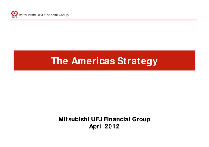the americas strategy