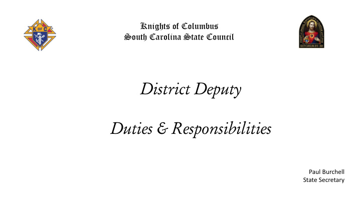 district deputy duties responsibilities