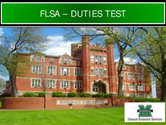 FLSA  DUTIES TEST  Exemption/Duties Test  Types of Duties/Exemption Test  Executive Exemption